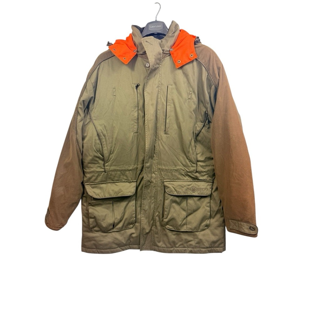 Beretta XL Hooded Field Hunting Coat Pockets Multicolored Preowned‎